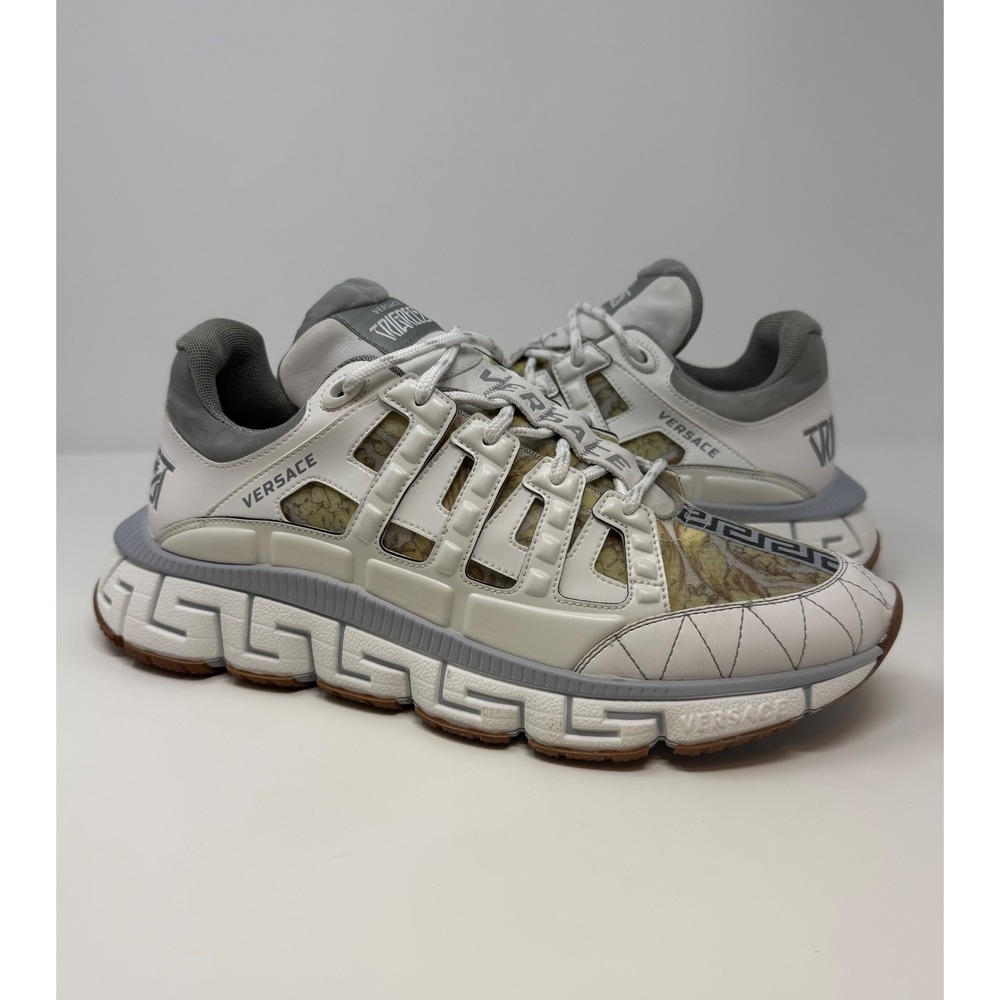 Versace Trigeca Barocco Print Sneaker White Size 13 US 46 EU
